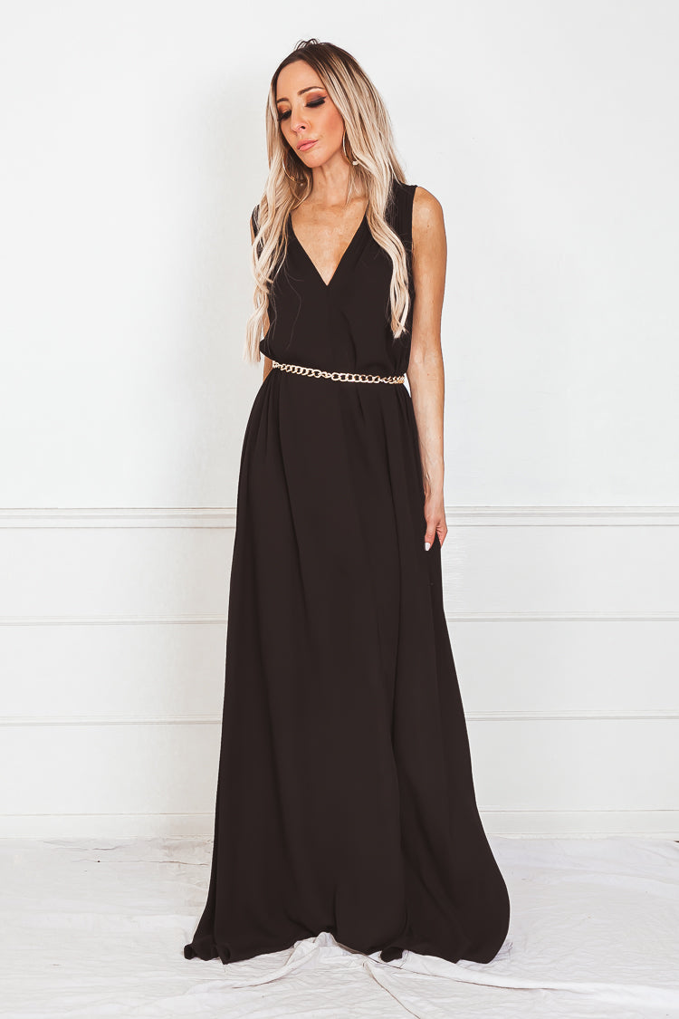 Elegant Sleeveless Maxi Dress - Black - S / BLACK / 02258 Elegant Sleeveless Maxi Dress - Black - S / BLACK / 02258