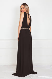 Elegant Sleeveless Maxi Dress - Black