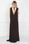 Elegant Sleeveless Maxi Dress - Black