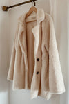 Ultra-Soft Teddy Fur Coat - Off White