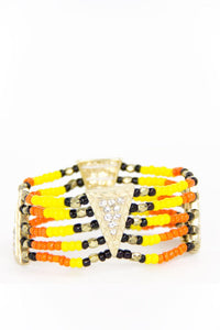NATIVE BEADED BRACELET - orange & yellow - Haute & Rebellious