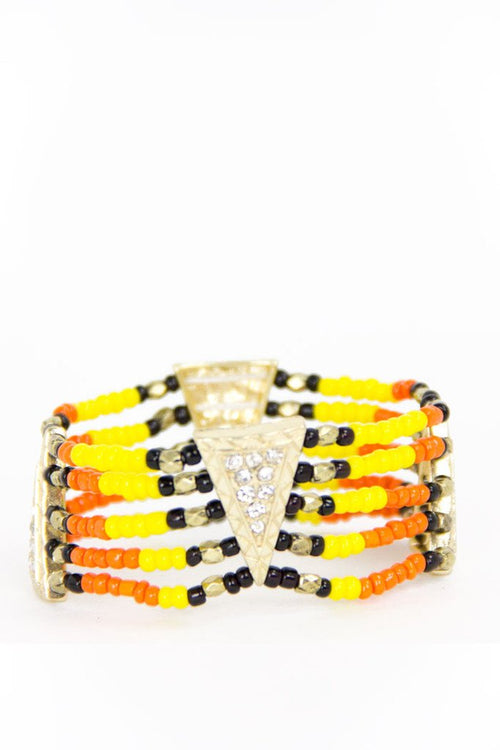 NATIVE BEADED BRACELET - orange & yellow - Haute & Rebellious