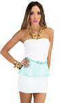 PASTEL PEPLUM TOP - Mint/White (Final Sale) - Haute & Rebellious