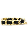 BRAIDED CHAIN LINKED ID BRACELET - Black/Gold - Haute & Rebellious