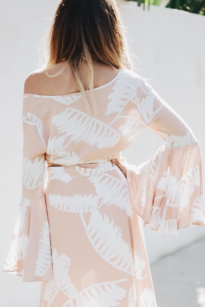 Palm Print Bell-Sleeve Top /// Only 1-M Left ///