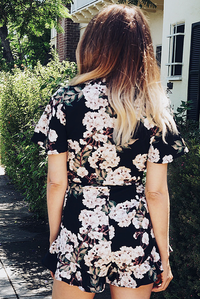 Imaginary Escape Cutout Floral Romper