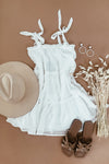 Sweetheart Tie-Shoulder Sun Dress - White