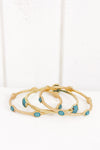 Bella Turq Stone Bangle Set - Gold - Haute & Rebellious