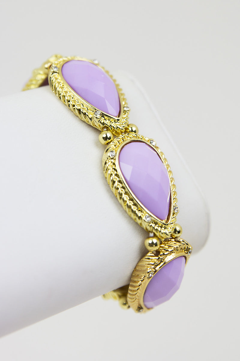 OVAL PASTEL STONE BRACELET - Purple - Haute & Rebellious