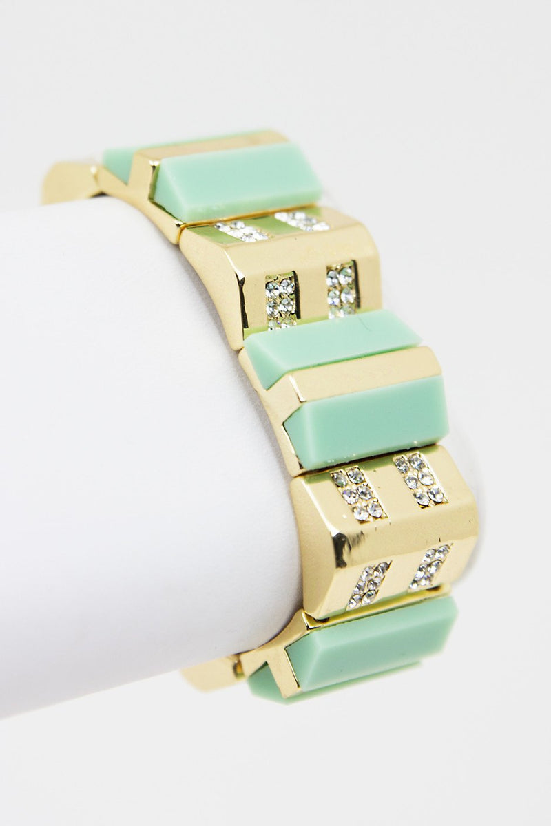 GEM & STONE COLOR BRACELET - Mint - Haute & Rebellious