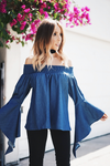 I Can Be There Off-the-Shoulder Top - Dark Blue