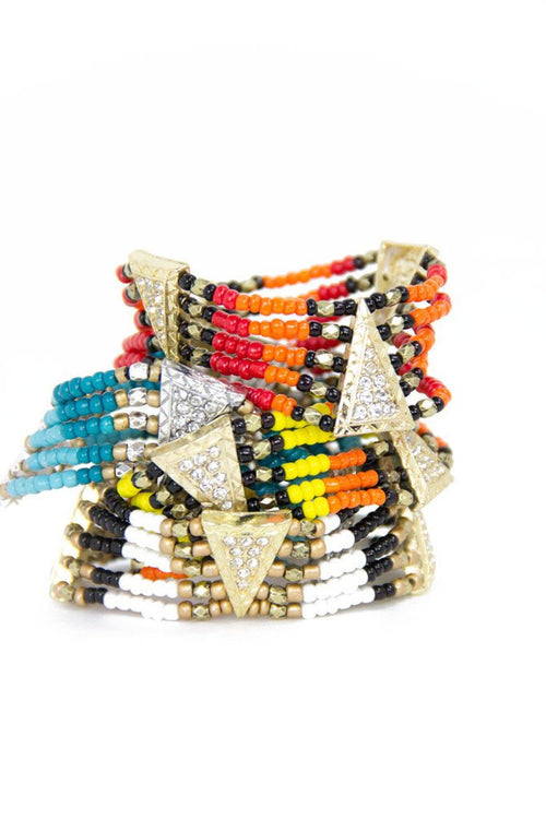 NATIVE BEADED BRACELET - orange & yellow - Haute & Rebellious
