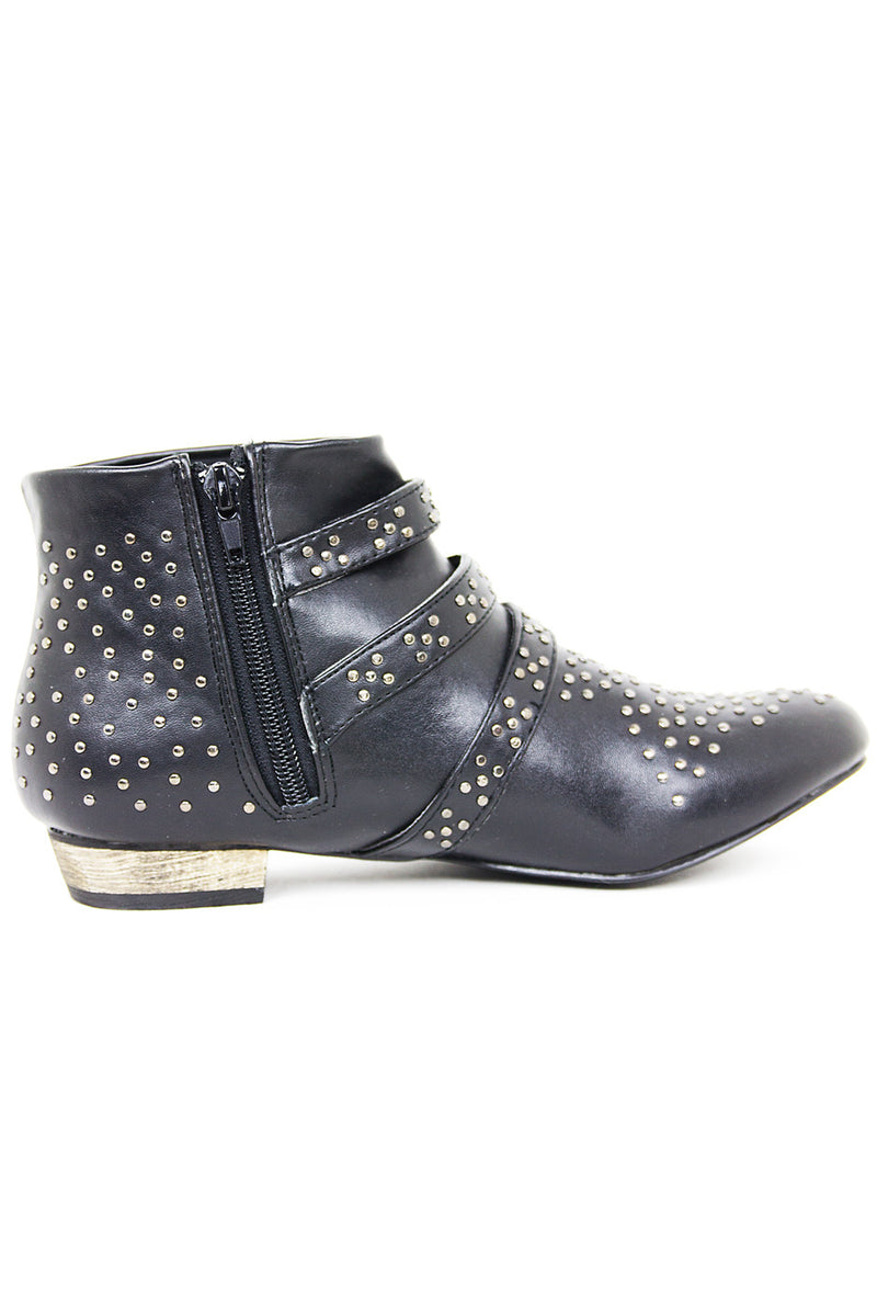 STUDDED ANKLE BOOTS - Black - Haute & Rebellious