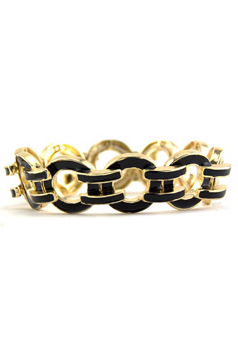 GEOMETRIC INTERLOCKING BRACELET - Black/Gold - Haute & Rebellious