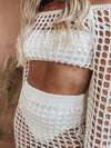 Crochet Top and Skirt Set - White