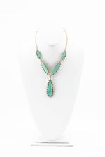 LARGE TURQUOISE STONE NECKLACE - Gold - Haute & Rebellious