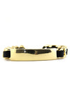 BRAIDED CHAIN LINKED ID BRACELET - Black/Gold - Haute & Rebellious