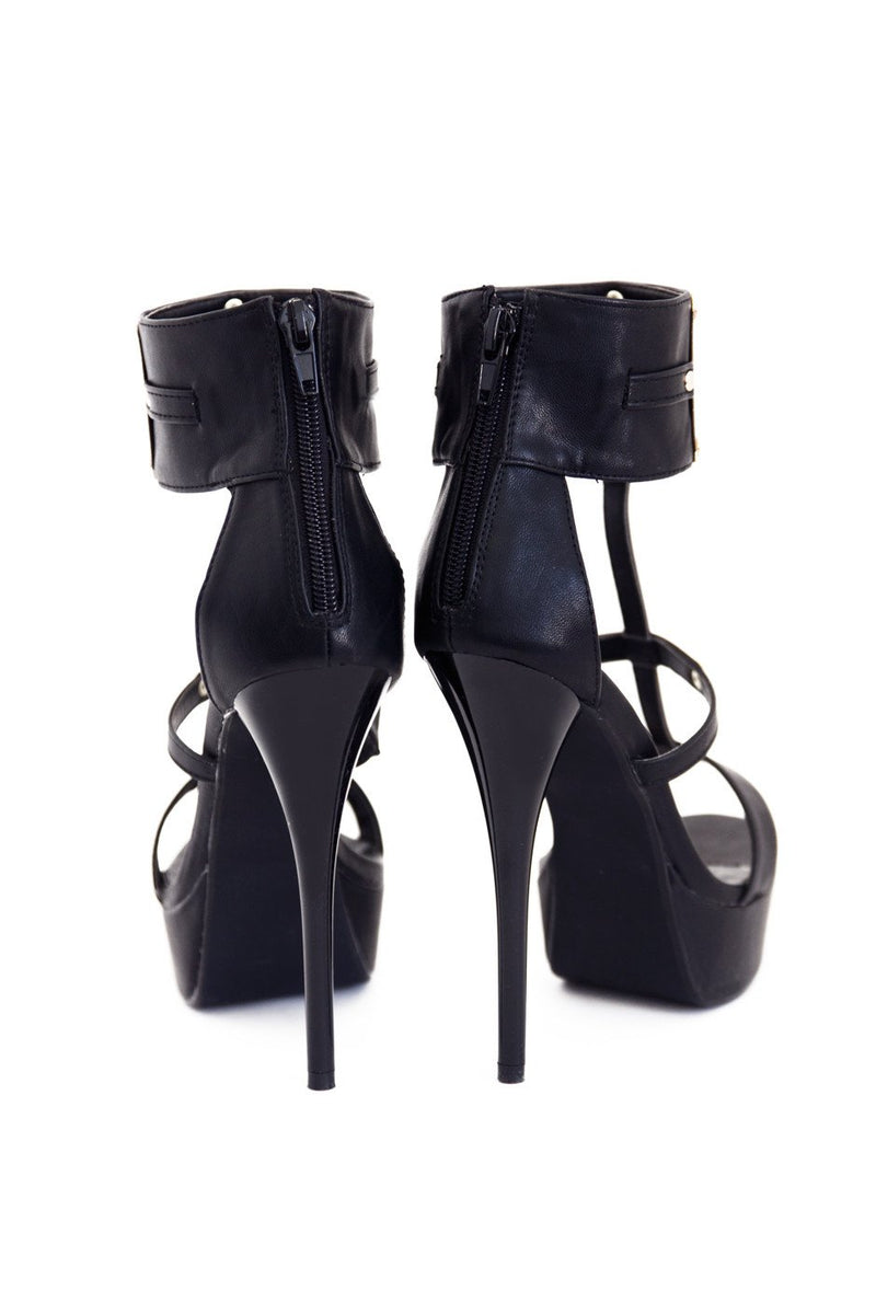 FARAH GOLD PLATED HEEL - Black - Haute & Rebellious