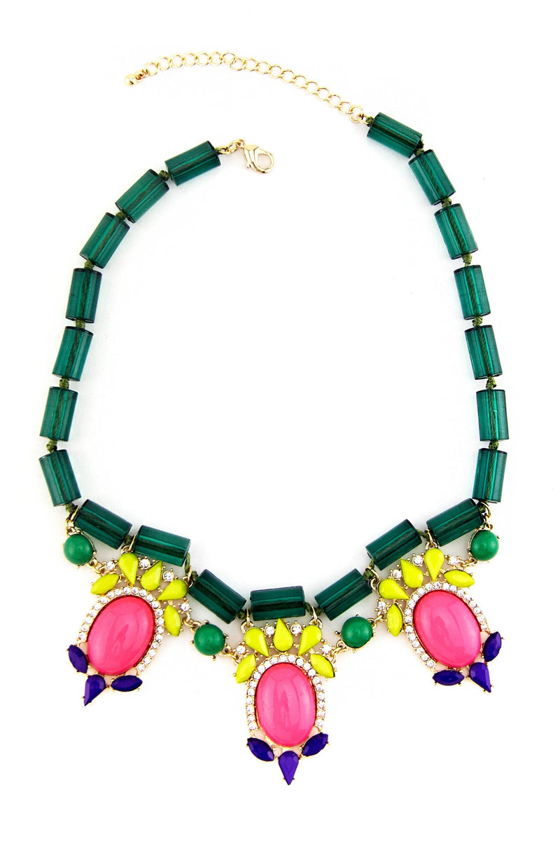 COLORFUL GEM STONES NECKLACE - Haute & Rebellious