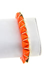 Pyramid Two-Tone Bracelet - Neon Orange (Final Sale) - Haute & Rebellious