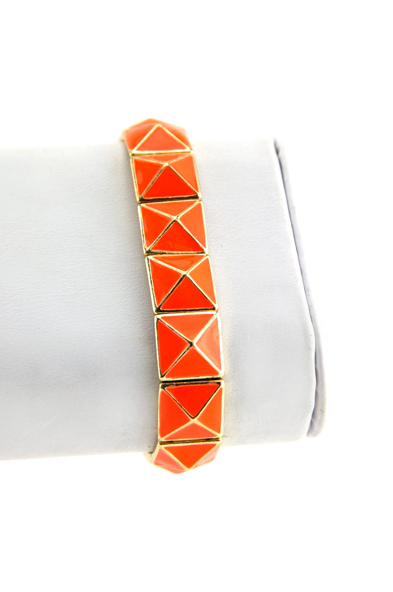 PYRAMID GEL COAT BRACELET - Neon Orange - Haute & Rebellious