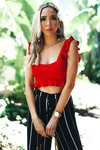 Ruffle Crop Top - Red