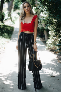 Ruffle Crop Top - Red