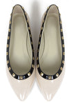 POINTY STUDDED FLAT - Beige/Black - Haute & Rebellious