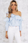 One-Shoulder Layered Ruffle Top
