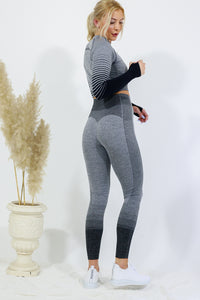 Legging and Long Sleeve Top Set - Black