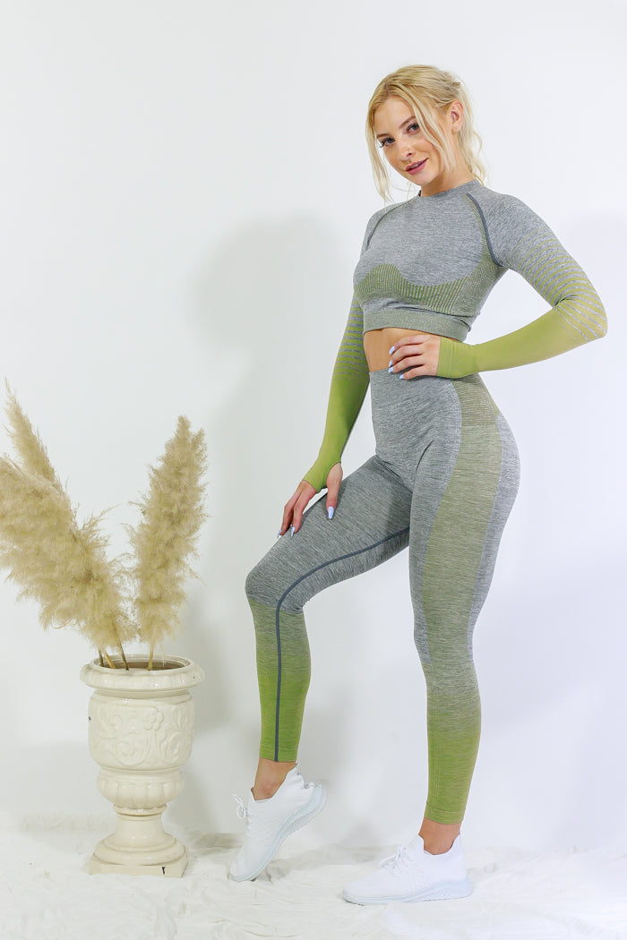 Legging and Long Sleeve Top Set - Green
