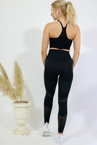 Legging and High Neck Top Set - Black