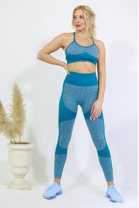 Legging and Thin Strap Top Set - Teal