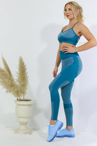 Legging and Thin Strap Top Set - Teal