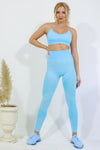 Legging and Thin Strap Top Set - Electric Blue