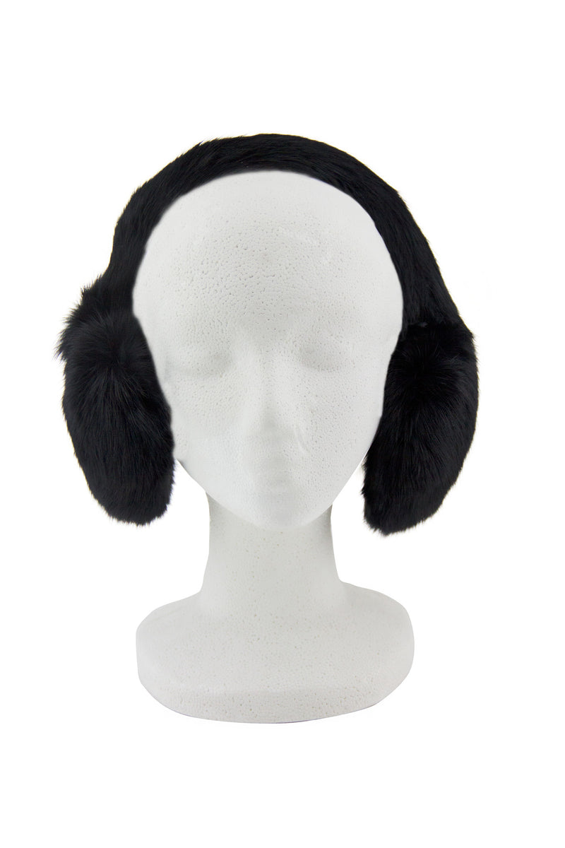 RABBIT FUR EARMUFFS - Black - Haute & Rebellious