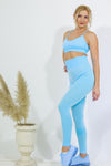 Legging and Thin Strap Top Set - Electric Blue