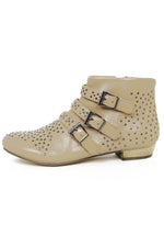 STUDDED ANKLE BOOTS - Beige - Haute & Rebellious