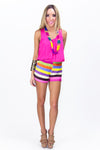 PINK COMBO STRIPED SHORTS - Haute & Rebellious