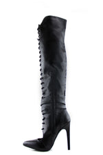 Aster Knee-High Lace-Up Heel Boot - Haute & Rebellious