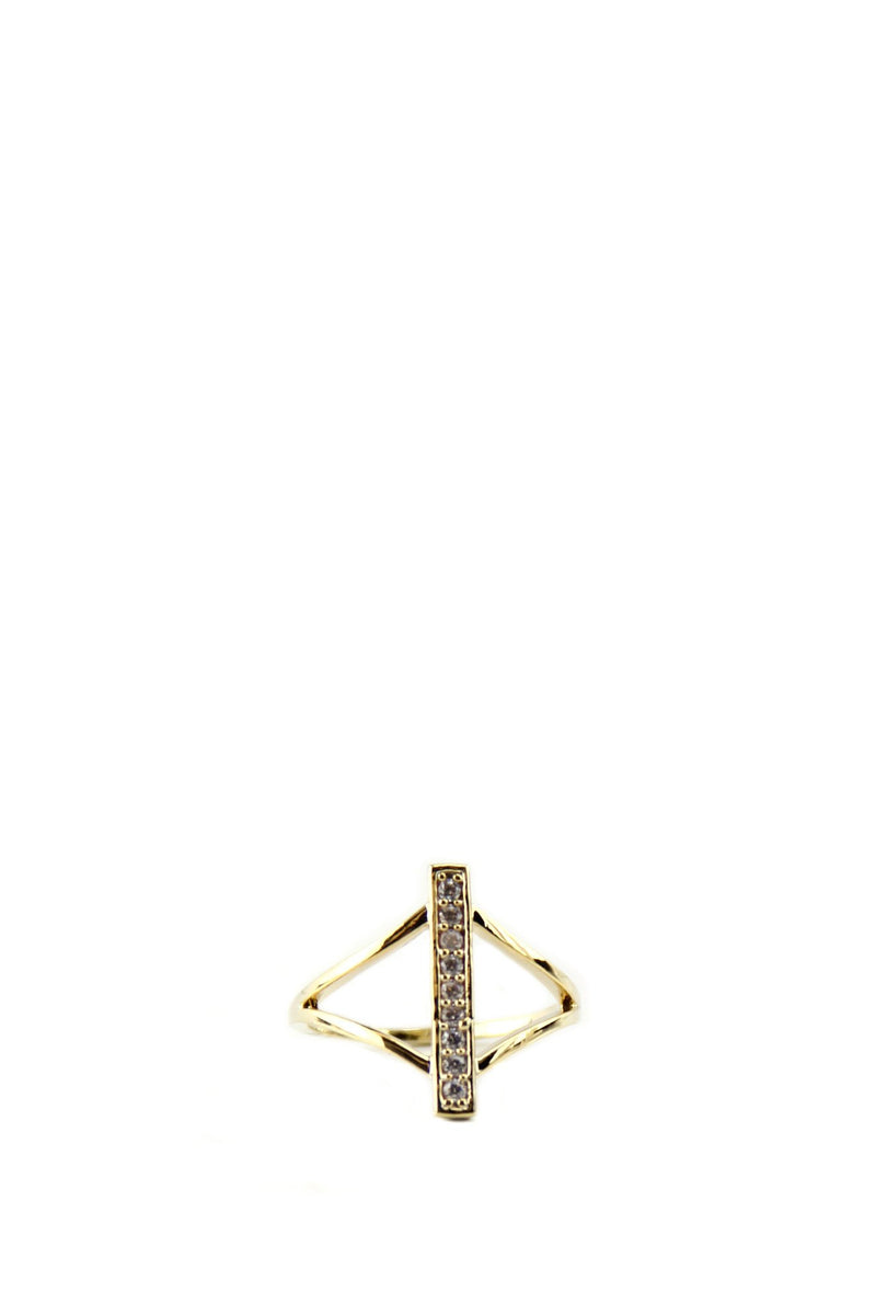 Crystaled Bar Ring - Haute & Rebellious