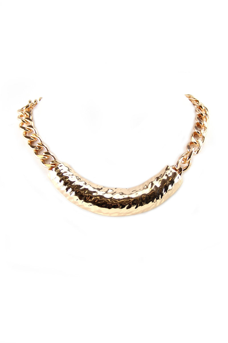 Lass Dented Pendant Chain Necklace - Haute & Rebellious