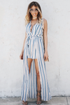 Striped Maxi Dress With Shorts
