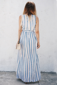 Striped Maxi Dress With Shorts