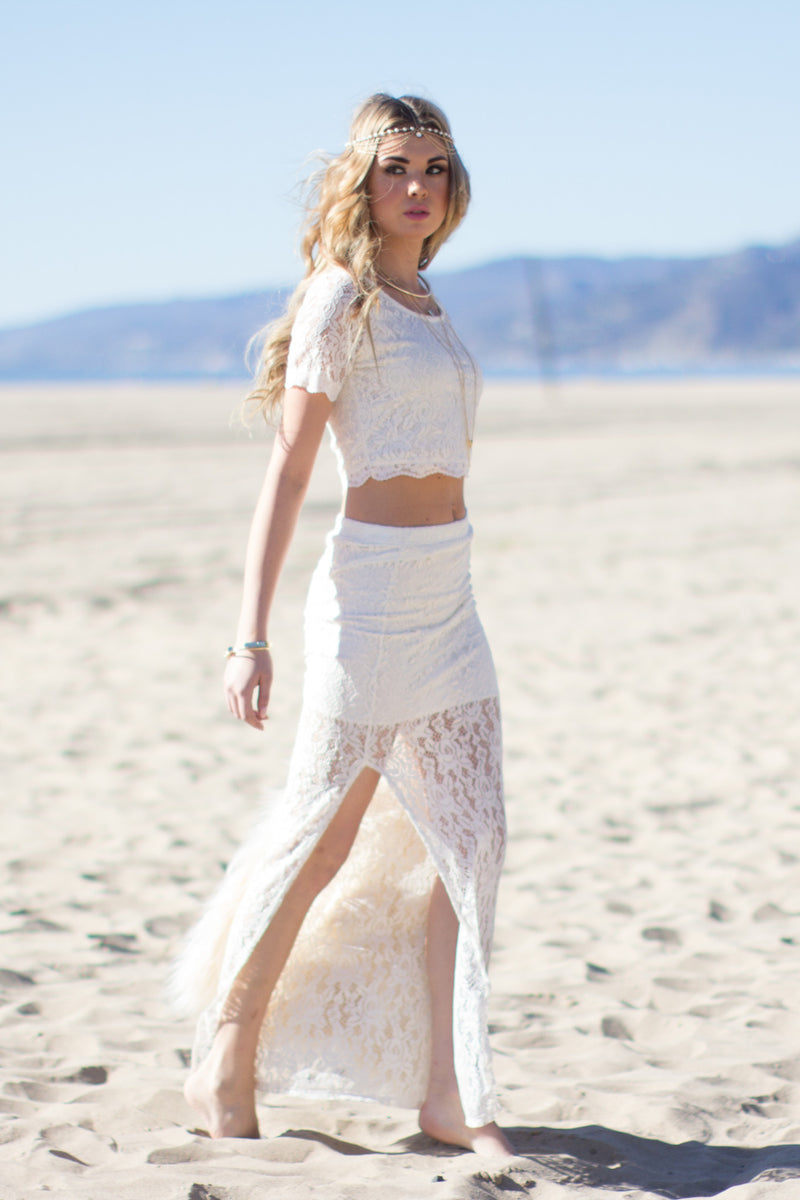 Riyaha Floral Lace Maxi Skirt - Haute & Rebellious