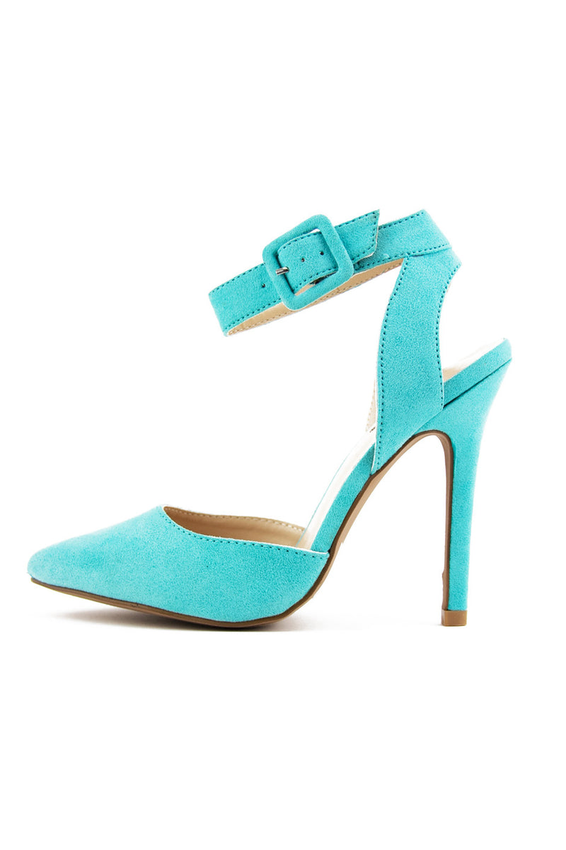 POINTY STRAP HEEL - Turquoise - Haute & Rebellious