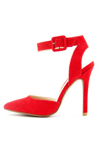 POINTY STRAP HEEL - Blood Orange - Haute & Rebellious