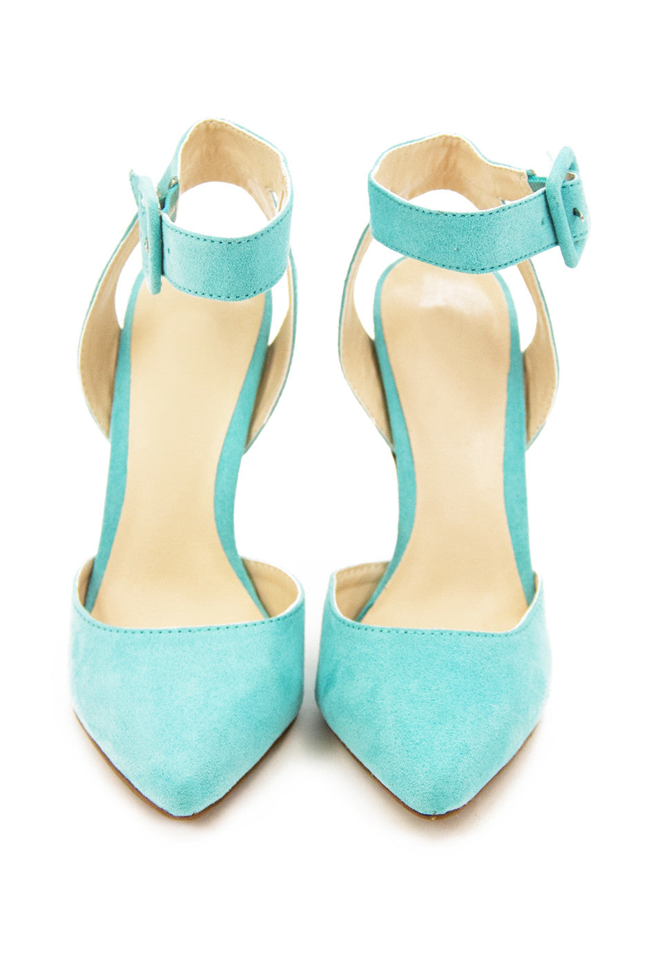 POINTY STRAP HEEL - Turquoise - Haute & Rebellious