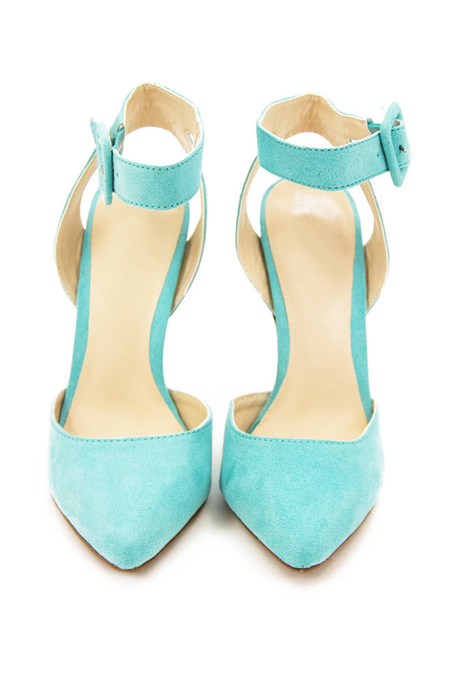 POINTY STRAP HEEL - Turquoise - Haute & Rebellious