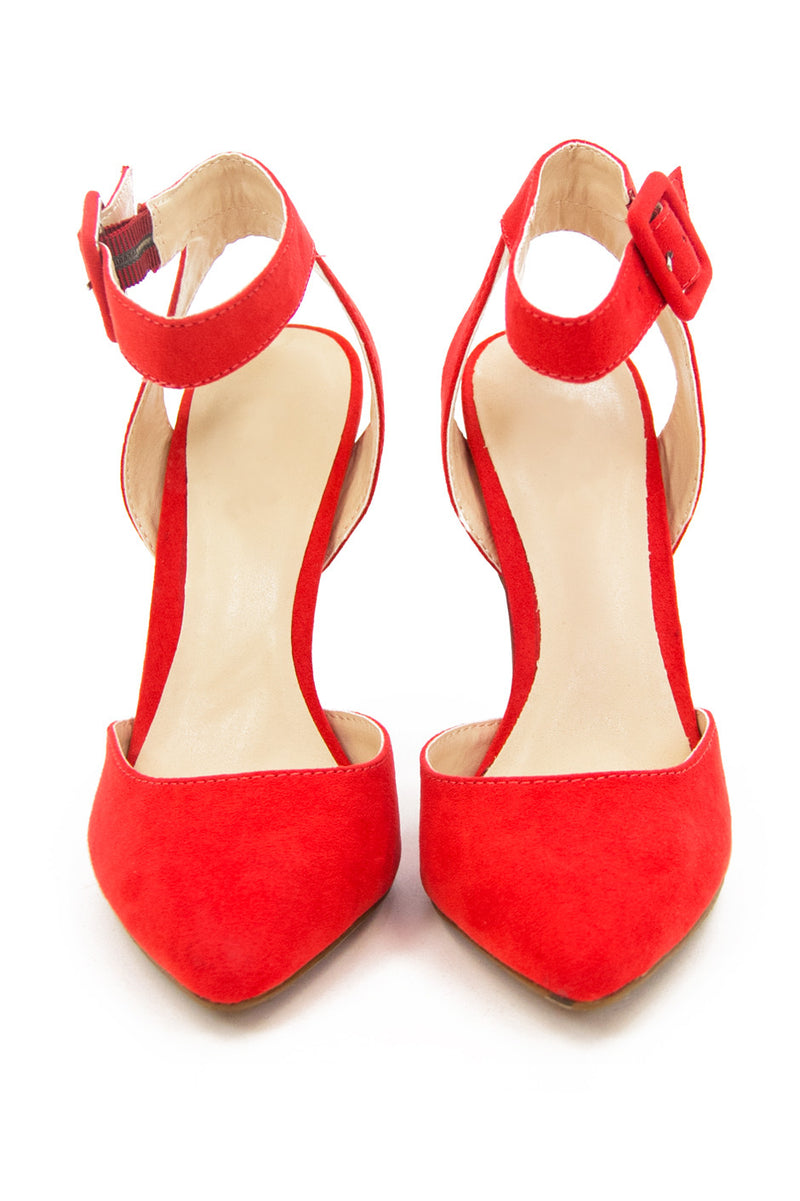 POINTY STRAP HEEL - Blood Orange - Haute & Rebellious